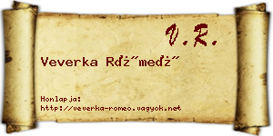 Veverka Rómeó névjegykártya